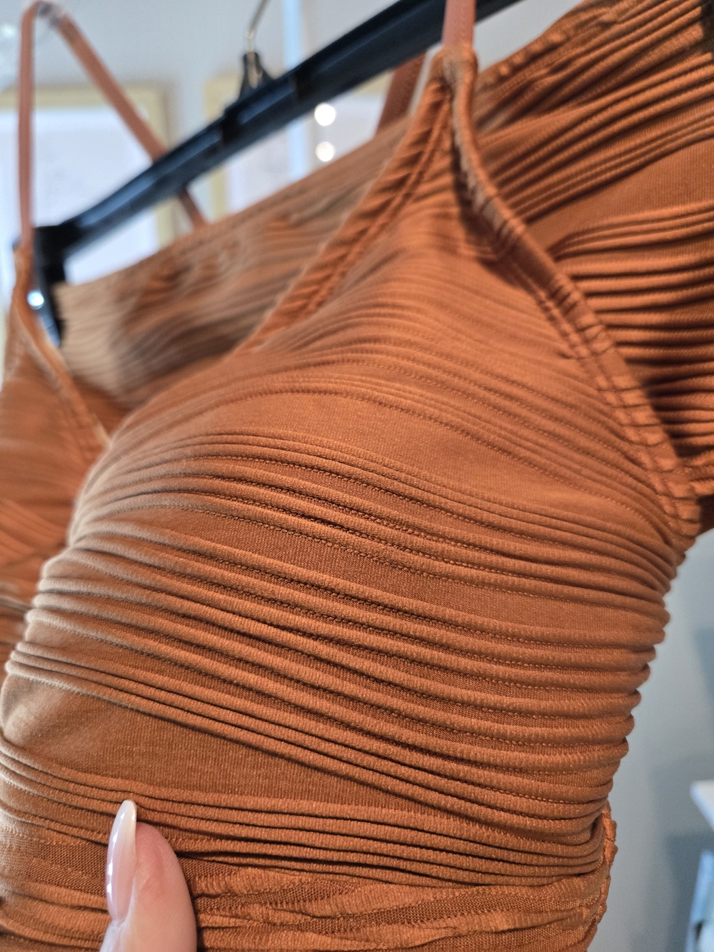 🌞⛱️👙New Gorgeous Ribbed Copper Bikini With Metal Hardware - Picture 3 of 10